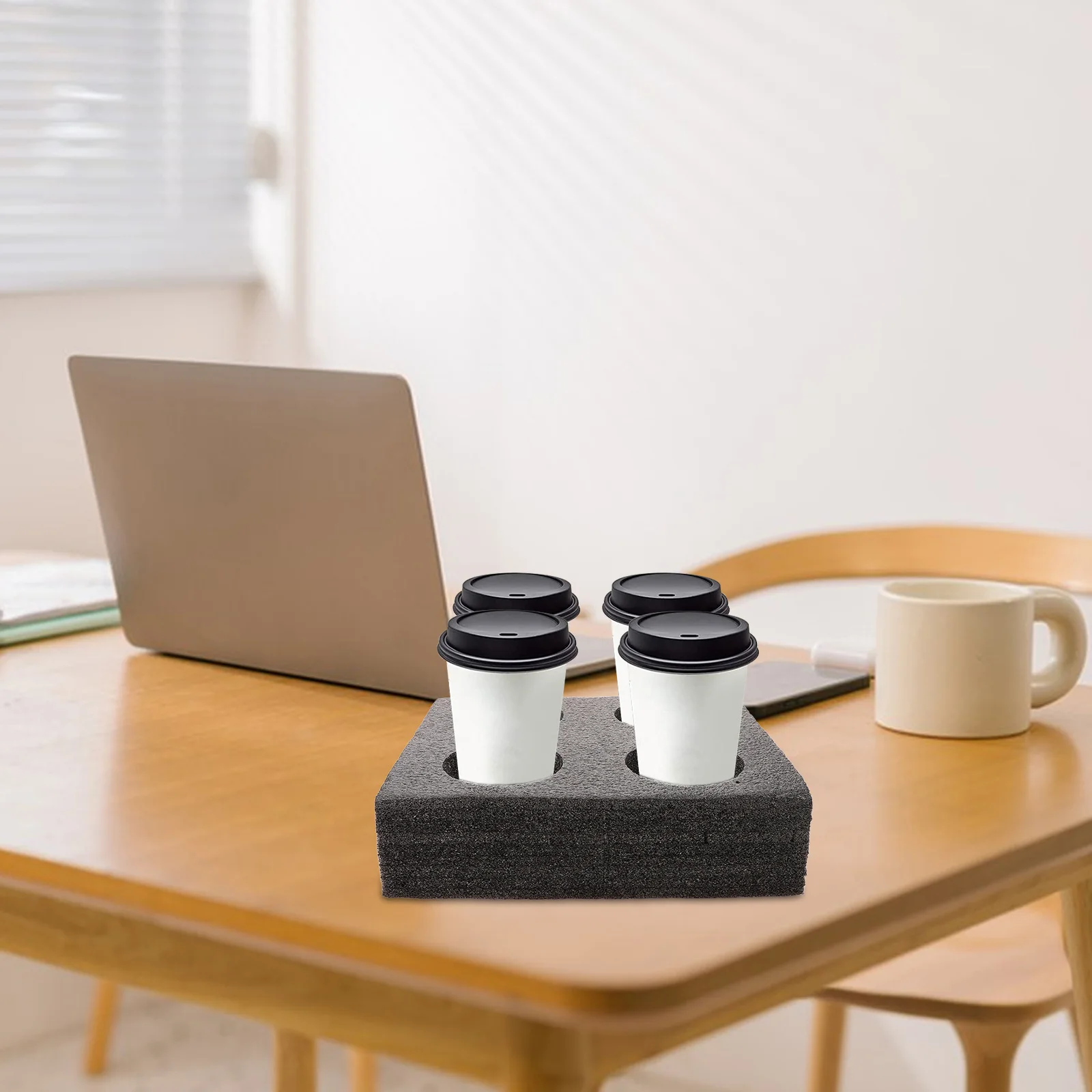 

Disposable Milk Tea Cup Holder Tray Takeout Drinks Carrier Paper Bottle Carrier for Coffee Smoothie Delivery Outdoor Use