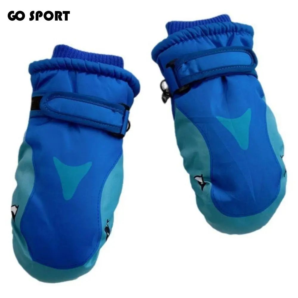 

Детские лыжные перчатки с рисунком акулы, теплые детские варежки для сноуборда с костяшками, водонепроницаемые зимние лыжные перчатки для верховой езды