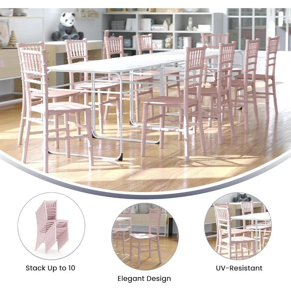 Children's Resin Event Chairs, Commercial/Residential All Occasion Chairs for Kids, 330 lb. Static Weight Capacity, Set of 10 image 4