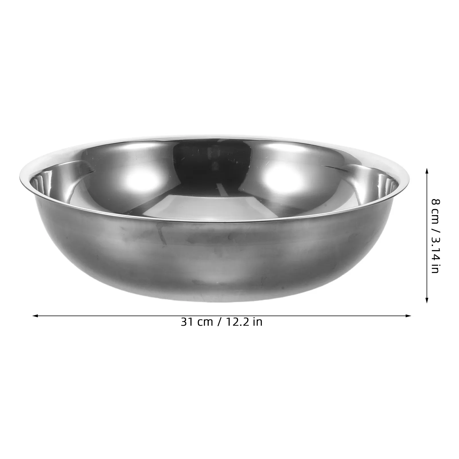 Stainless Steel Mixing Bowl 31Cm Deep Basin Heavy Duty Bread Kneading Dough Fermenting Large Kitchen Prep Bowl