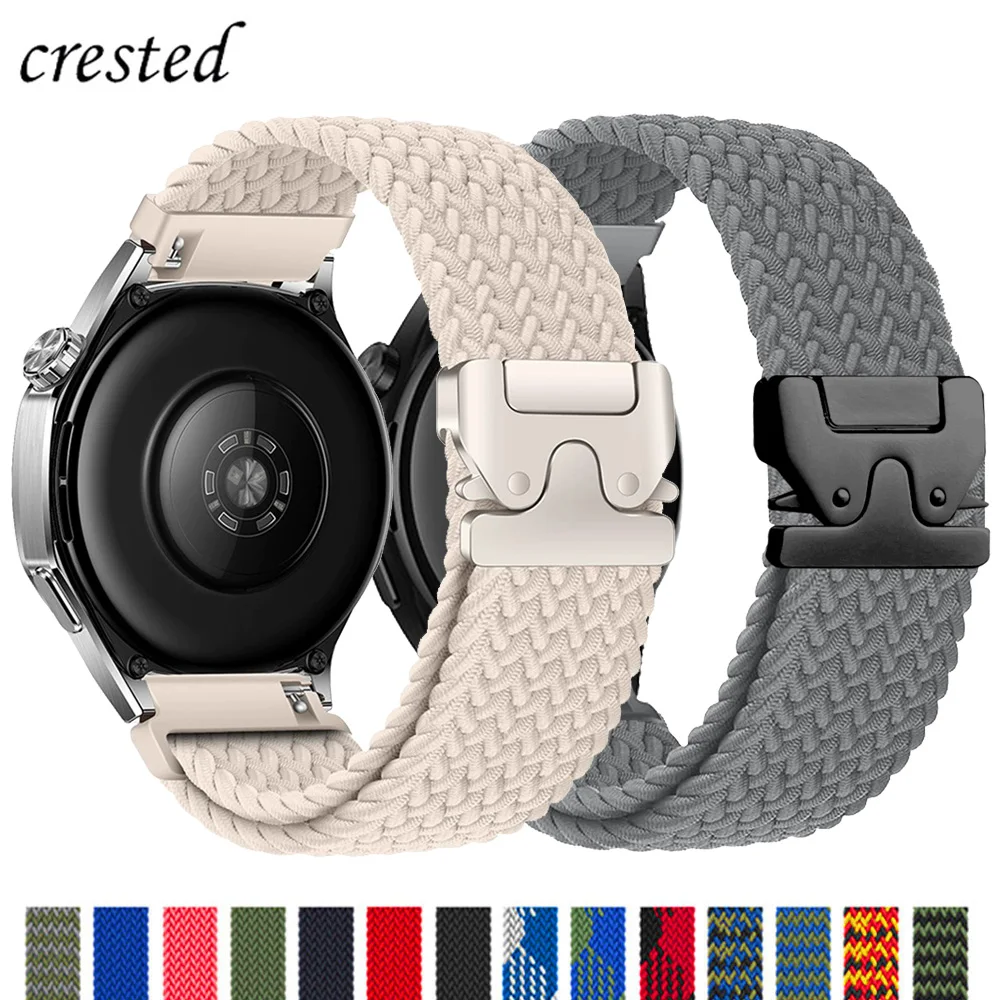 Braided solo loop Strap For Galaxy Watch 7/FE/6/5/pro/4/Classic/active 20mm 22mm Bracelet correa Huawei watch GT 2 3 pro 4 band