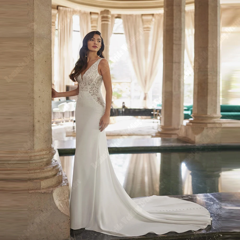

Sweetheart Collar Women Wedding Dresses Fascinating V-Neck Bride Gowns Mopping Length Engagement Banquet Vestido De Novias 2025