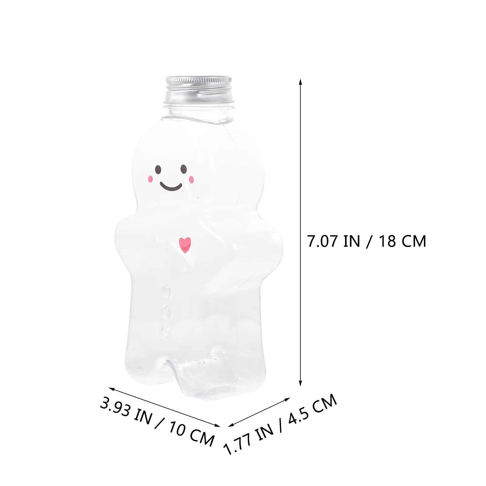 3 Sets Christmas Gingerbread Man Drink Bottles Reusable Plastic Juice Containers Milk Storage PET Material Party Gift Packaging