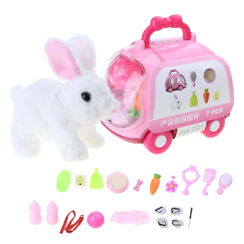 Electronic Pet Plush Rabbit Toy Baby Learn to Crawl Cuddle Interactive Toy