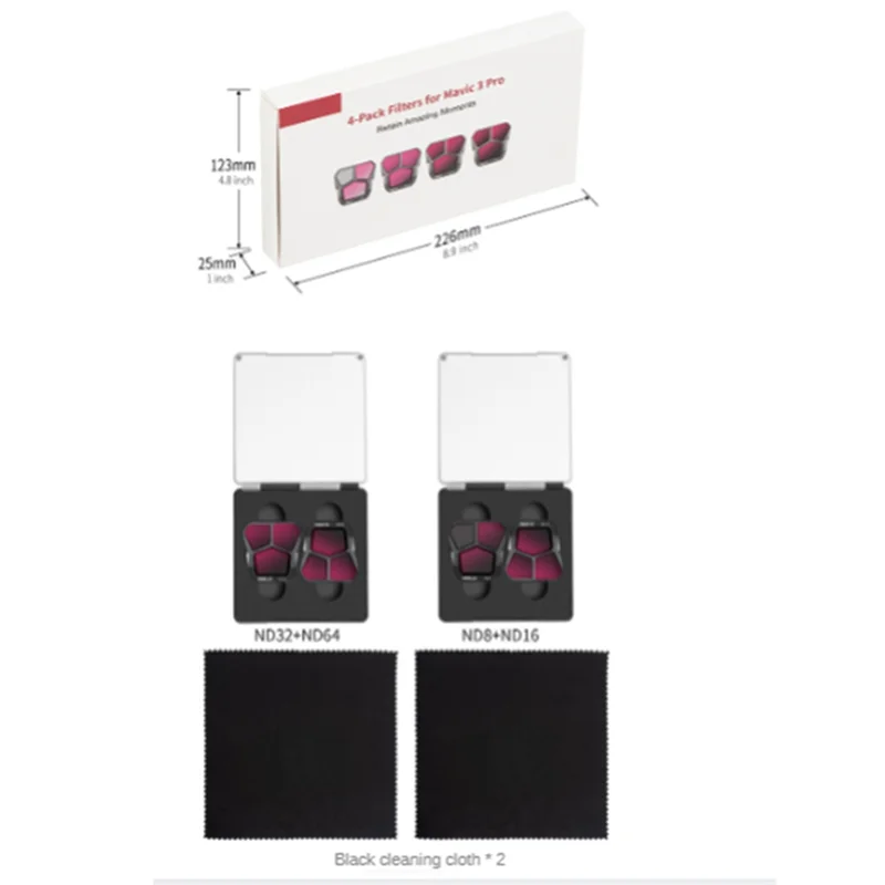 STARTRC For DJI Royal 3 Pro Convenient Practical Four-Piece Set ND8/16/32/64 Filter Drone Filter-X64A