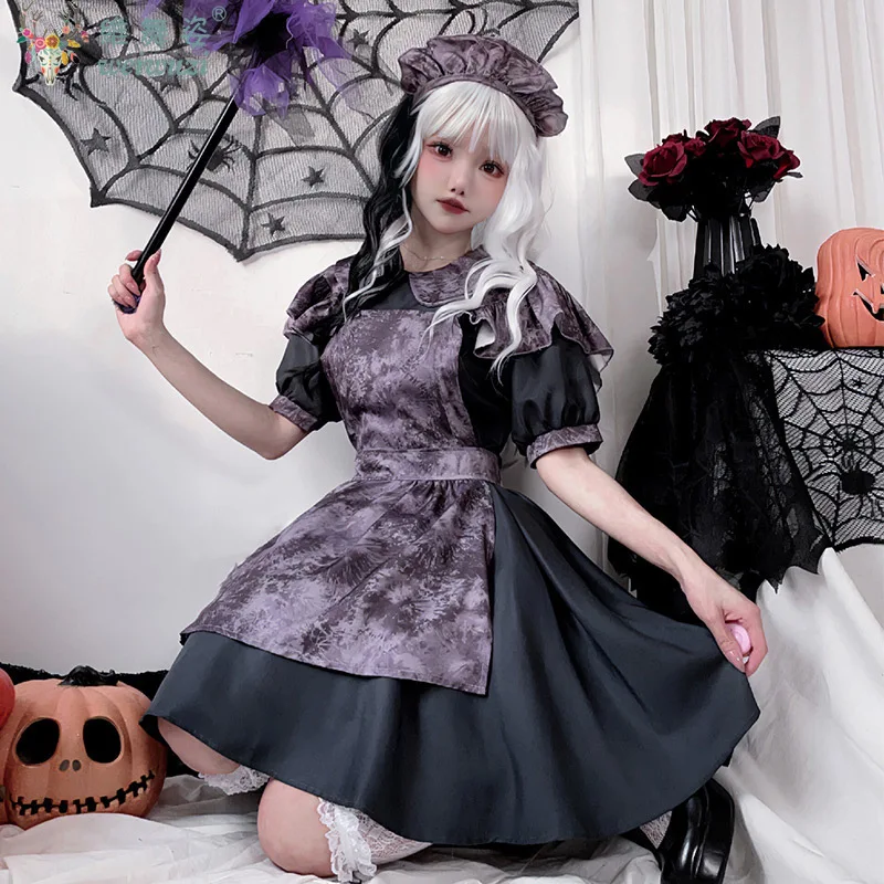 Japanese Halloween Gothic Vampire Mini Cosplay Maid Dress Party