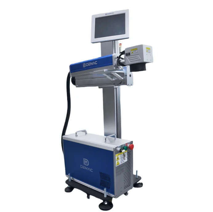 Production Line Flying Fiber Laser Marking Machine  Steel Iron Brass Wire Metal