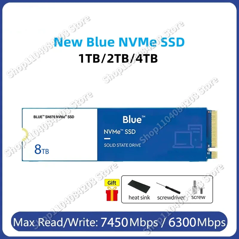 

New Blue high speed SN570 NVMe 8TB 4TB 2TB 1TB SSD PCIe.5.0*4 M.2 2280 Internal Solid State Drive for Laptops PC PS5 PS4