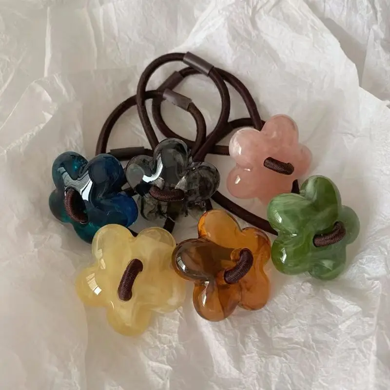 

Ранняя весна, повязка на голову с цветком, свежая и простая темпераментная повязка на голову с хвостиком, женская высокоэластичная резинка, аксессуар для волос