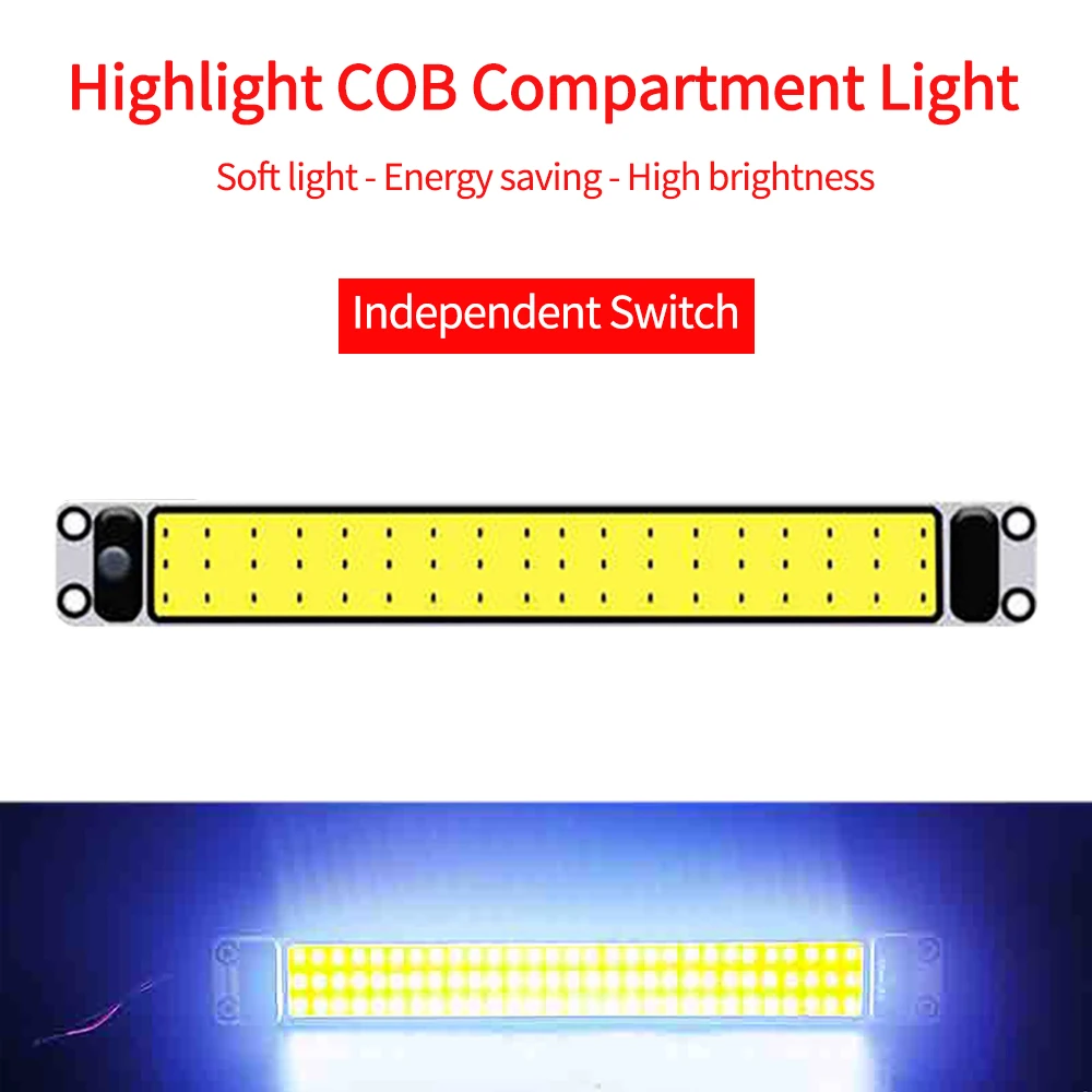 

87LED 12-24V Car Interior Light LED Cab COB Reading Light with Switch High Brightness Roof Light for Van Truck Ship Car Supplies