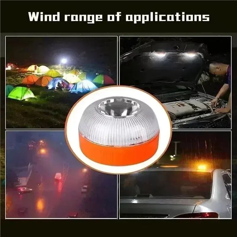 RMWIN-Car Emergency Flashing LED Strobe Warning Light 4PC Magnetic Induction Portable Road Accident Safety Accessory
