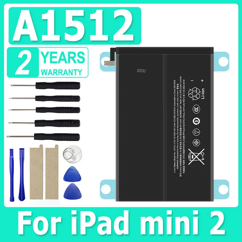 

XDOU High Quality Tablet Battery A1512 For iPad mini 2 Retina Mini 3 A1489 A1490 A1491 A1512 A1599 A1600 A1601 + Tools