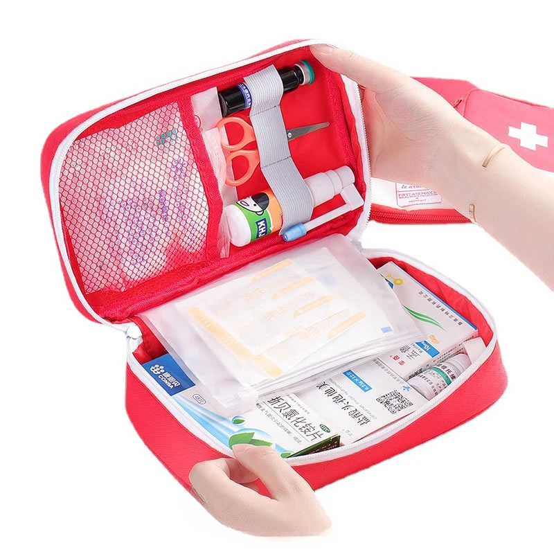 Pequeno kit de primeiros socorros para viagens, ao ar livre, carro, Camping Band Aid, fita adesiva, saco de armazenamento, saco de sobrevivência de emergência, pílula Organizer Case