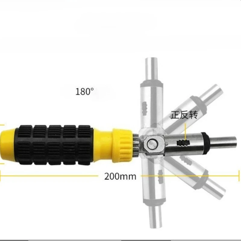 

Multi-function Ratchet Screwdriver Angle Variable 0-180 Degrees Can Be Turned Left and Right 1/4 Inch Hex Interface