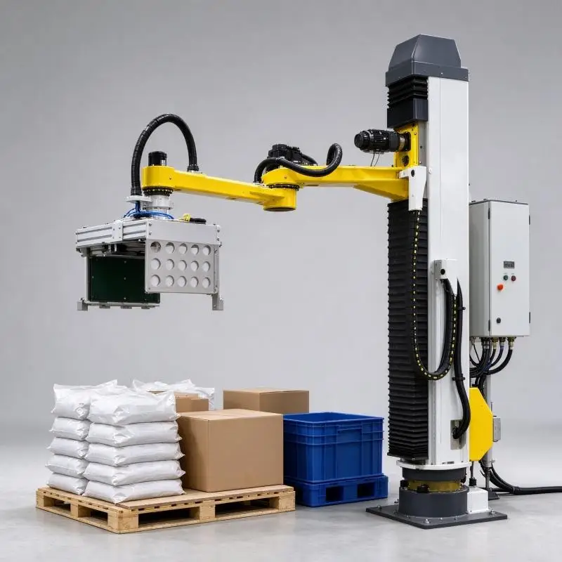 Column Palletizer Auto Carton Stacking Column Palletizer Adjustable Stack Height Pallet Stacker For Logistics Warehouse