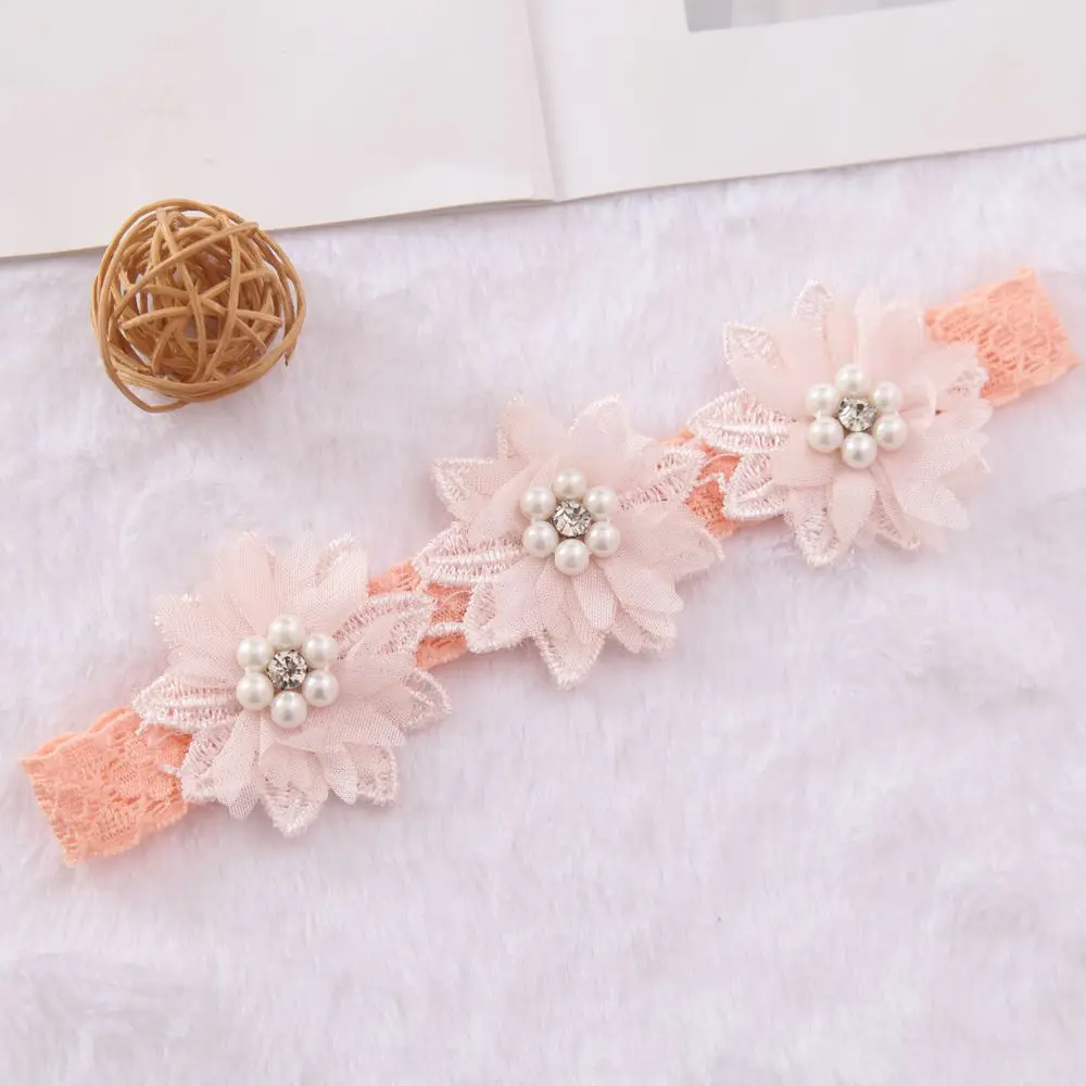 Baby-Stirnband Koreanische Neugeborenen-Blumen-Stirnbänder Baby-Mädchen Haaraccessoires DIY Schmuck Kinder Fotografie-Requisiten – Detail 12