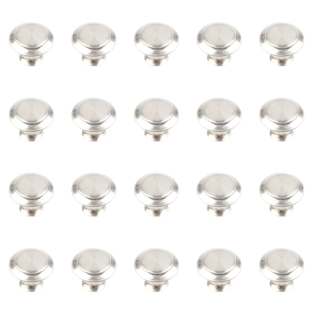 

20pcs Single Hole Drawer Pulls Stainless Steel Round Cabinet Knobs For Wardrobe Cupboard Drawer Furniture Hardware