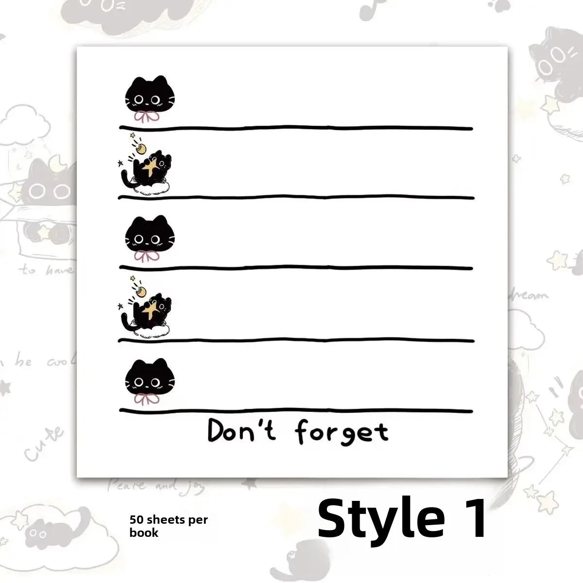 Cute Cartoon Student Sticky Notes Black And White Message Post It Brief Simpleins Notebook For School Office Supplies