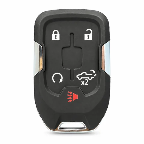 5-Button Smart Key Fob Shell Replacement for 2019-2023 Chevrolet Silverado 1500 2500HD 3500HD GMC Sierra 1500 2500HD 3500HD Keyless Entry Remote Case Housing Remote Start Power Tailgate Shell Only No Electronics