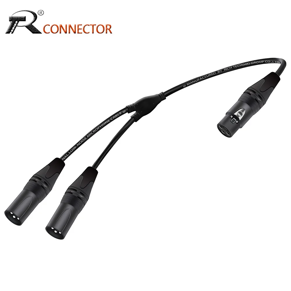 

XLR Splitter Audio Cable,3Pins Female to Dual Male Y Splitter Balanced Microphone Mixer Amplifier Adaptor Stage Lighting Speaker