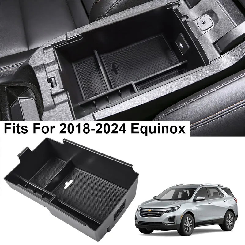 For Chevy Chevrolet Equinox 2018 2019 2020 2021 Central Control Armrest Storage Box Organizer Case Tray Interior Accessories