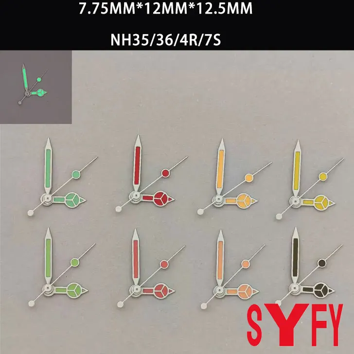 

NH35/36/4R/7S movement White border colored Mercedes Benz pointer green luminous watch pointer suitable for installing