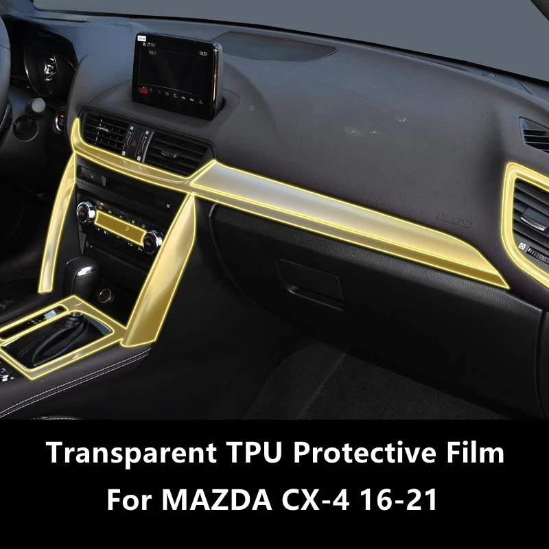 For MAZDA CX-4 16-21 Car Interior Center Console Transparent TPU Protective Film Anti-scratch Repair Film Accessories Refit