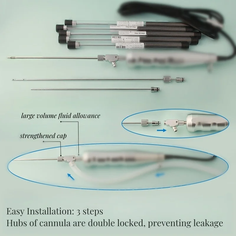 Cánula Aspiration con múltiples puntas de formas Compatible con Vibsulpt Pro Hub Doble potenciador Sin fugas