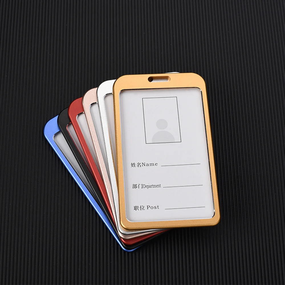 Metal Work Card Card Badge Holders Credit ID Bank Card Photo Holder Bus Card Protective Case Aluminum Alloy Mployee Card Case