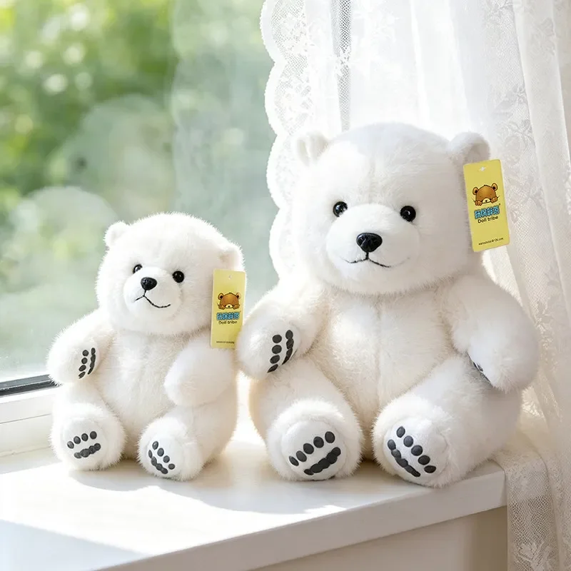 15/22/30cm Soft Fluffy Polar Bear Plush Toy Realistic Stuffed Animal White Bear Doll Sofa Bedroom Home Decor Gift Ornament