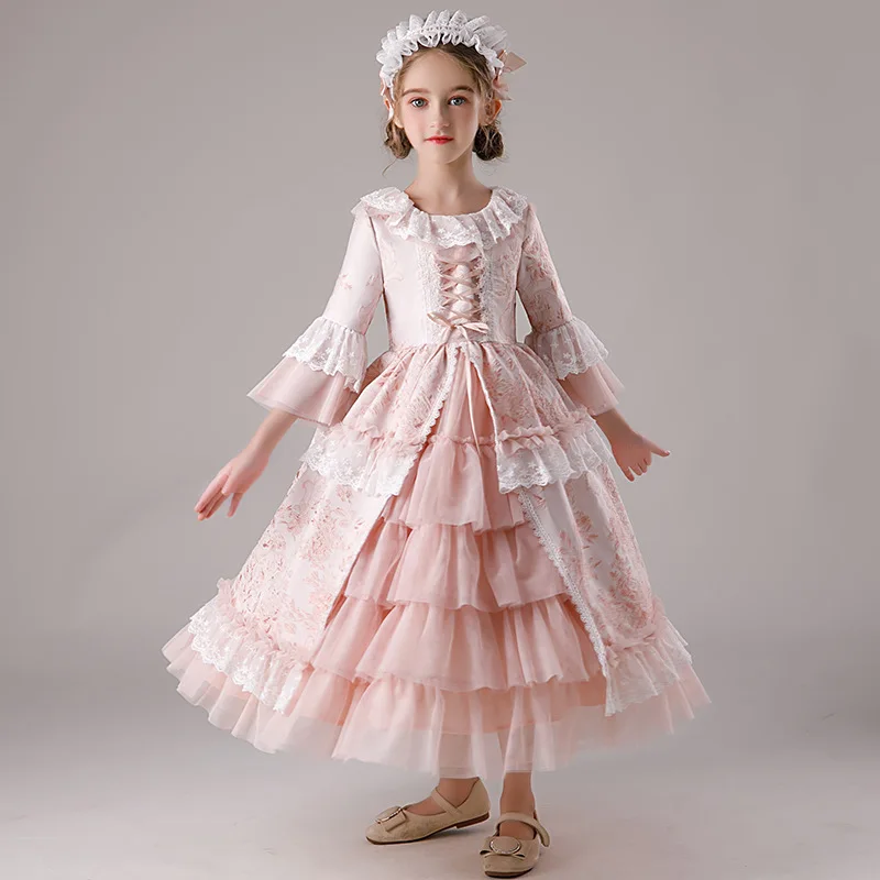 

Girls Princess Dress Children's New Palace Retro Dress Little Girl Birthday Dress Puff Dress