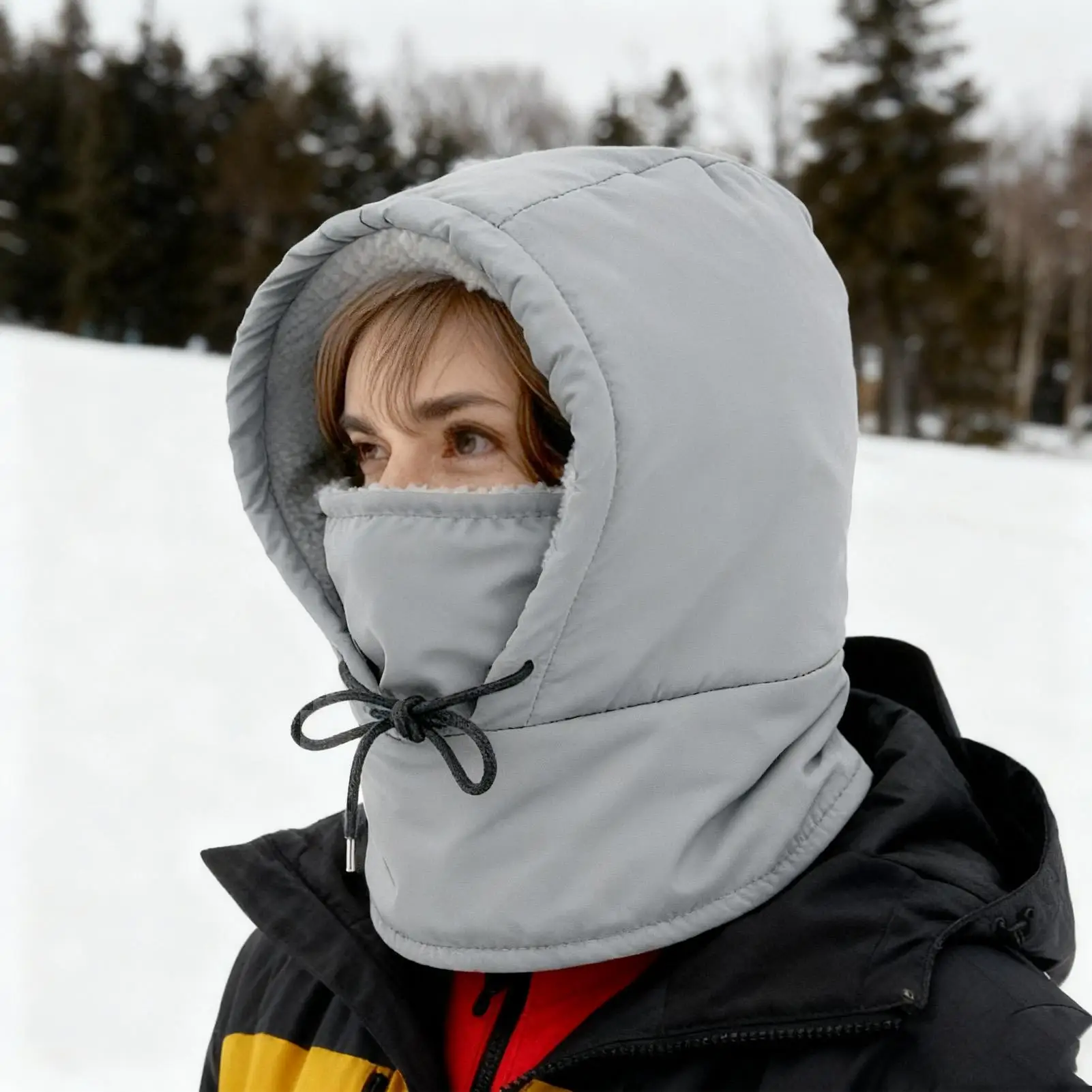 Ski Face Cover Waterproof Fleece Neck Warmer Cold Weather Skiing Hat Hooded For Runners Cyclists Women Motorcycle Cycling
