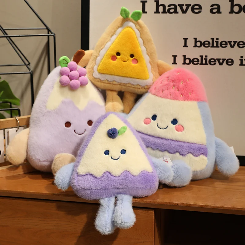 Kawaii fresa arándanos uvas pastel juguete de peluche comida de peluche postre almohada dulce pastel de cumpleaños decoración de fiesta regalo creativo
