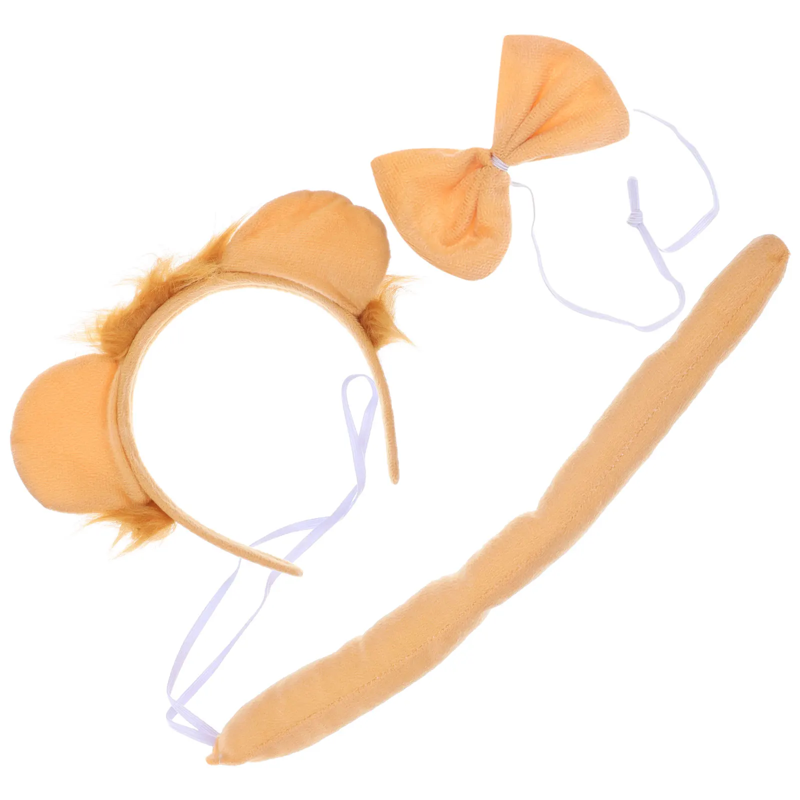 1 zestaw Opaska z Uszami Lwa Muszka Ogon Kostium Zwierzęcy Akcesoria Halloween Cosplay Zestaw Dziecięce Nakrycie Głowy Zwierzęce do Cosplayu