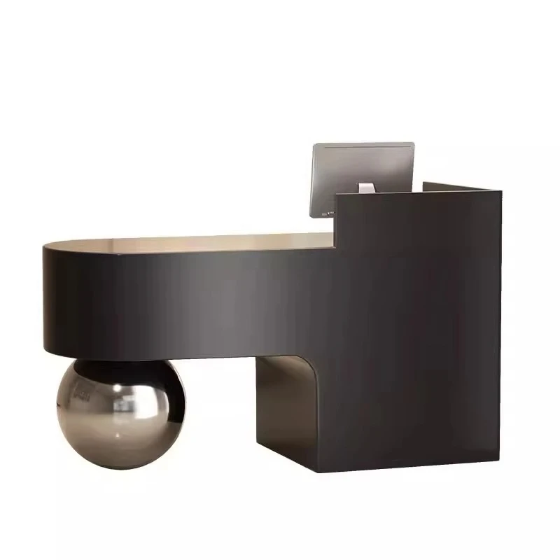 

&c New Design Popular Reception Counter Simple Design White & Black Small Salon Reception Desk (YY083)