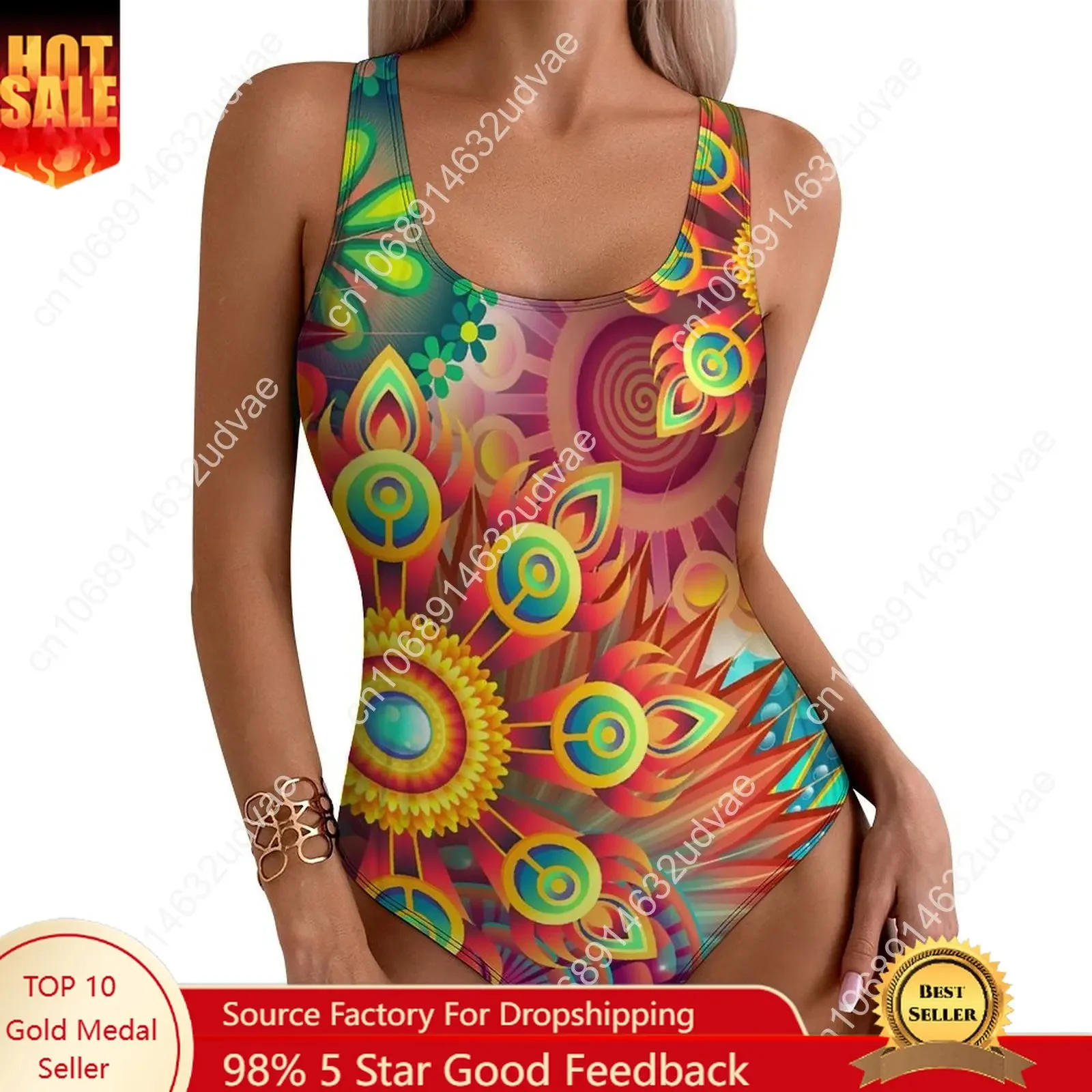 

Flower Power Swimsuit Floral Hippie One Piece Swimwear Push Up Simple Monokini Sexy Fitness Custom DIY Swimsuits