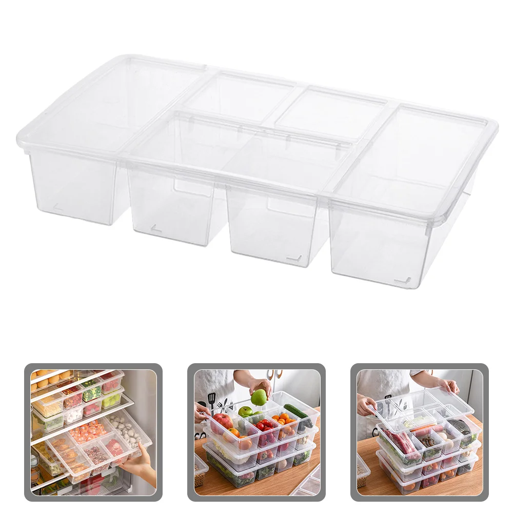

Fridge Food Preservation Clear Storage Box Multi-Compartment PP Material Refrigerator Organizer Bin Food Container for Kitchen