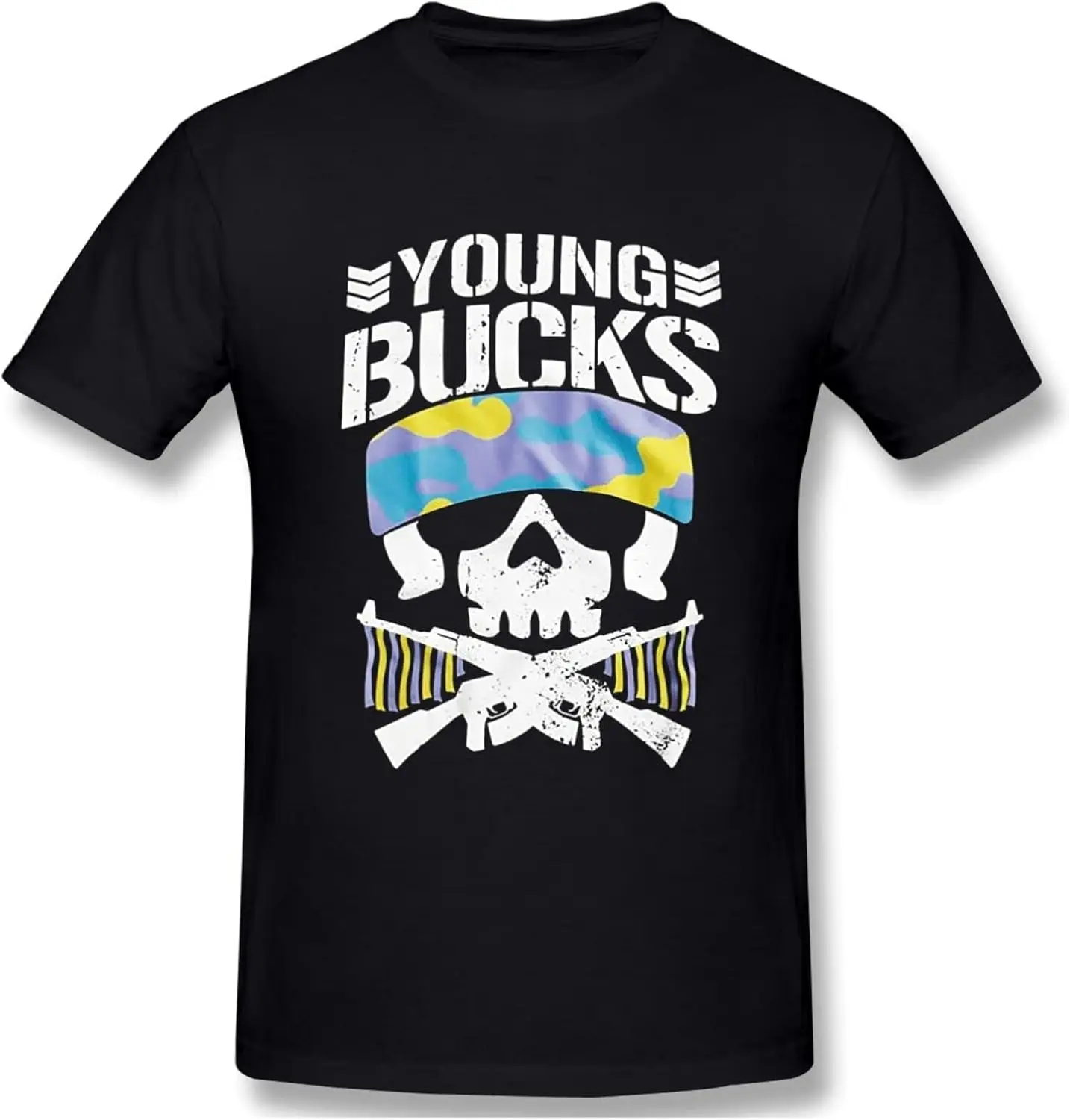 Young Bucks T Shirt for Man Short Sleeve Top Tee Black,  Medium