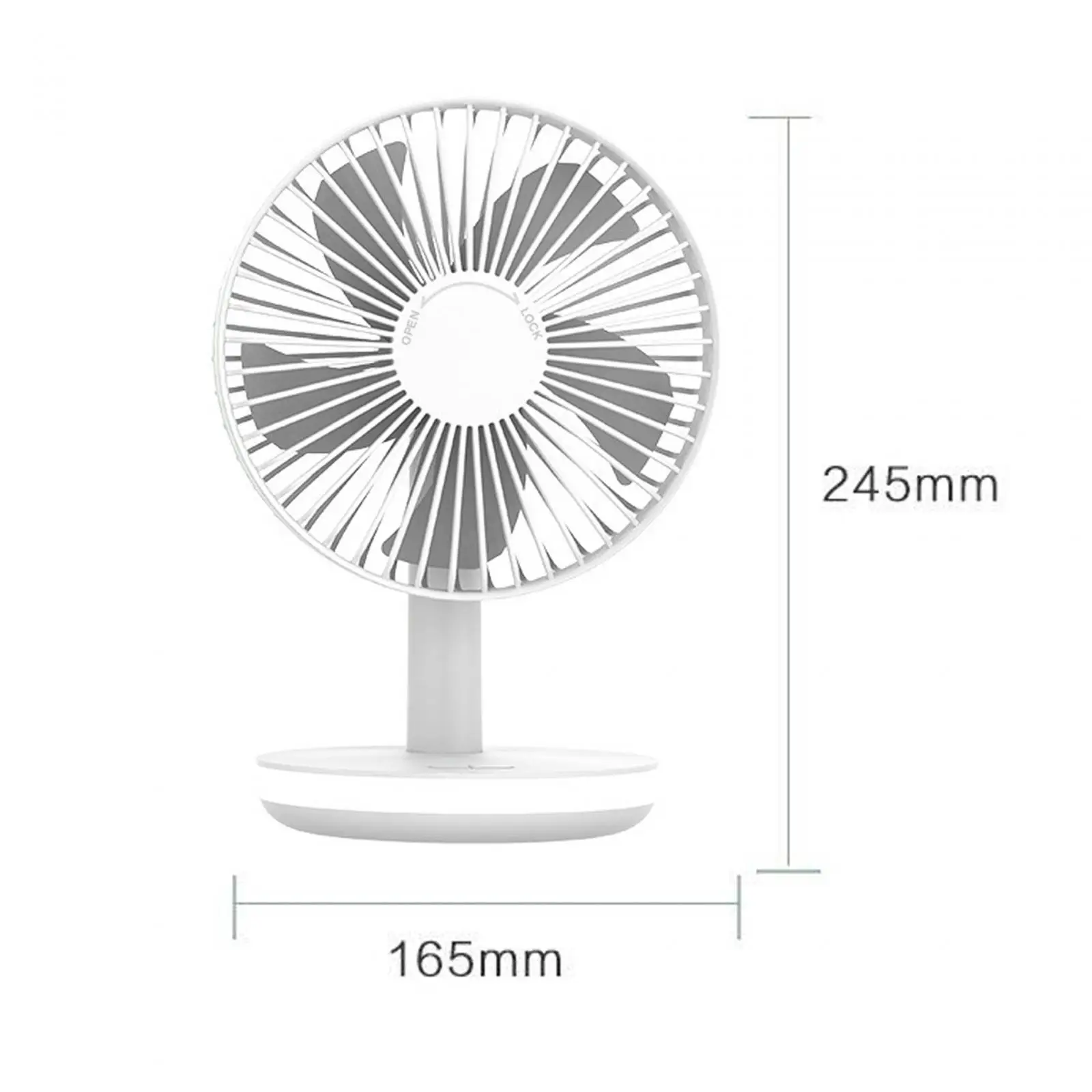 Ventilador de mesa pessoal com lâmpada noturna, USB alimentado por bateria, ventilador de mesa para salas de estar, multiuso compacto, 3 velocidades, 6"