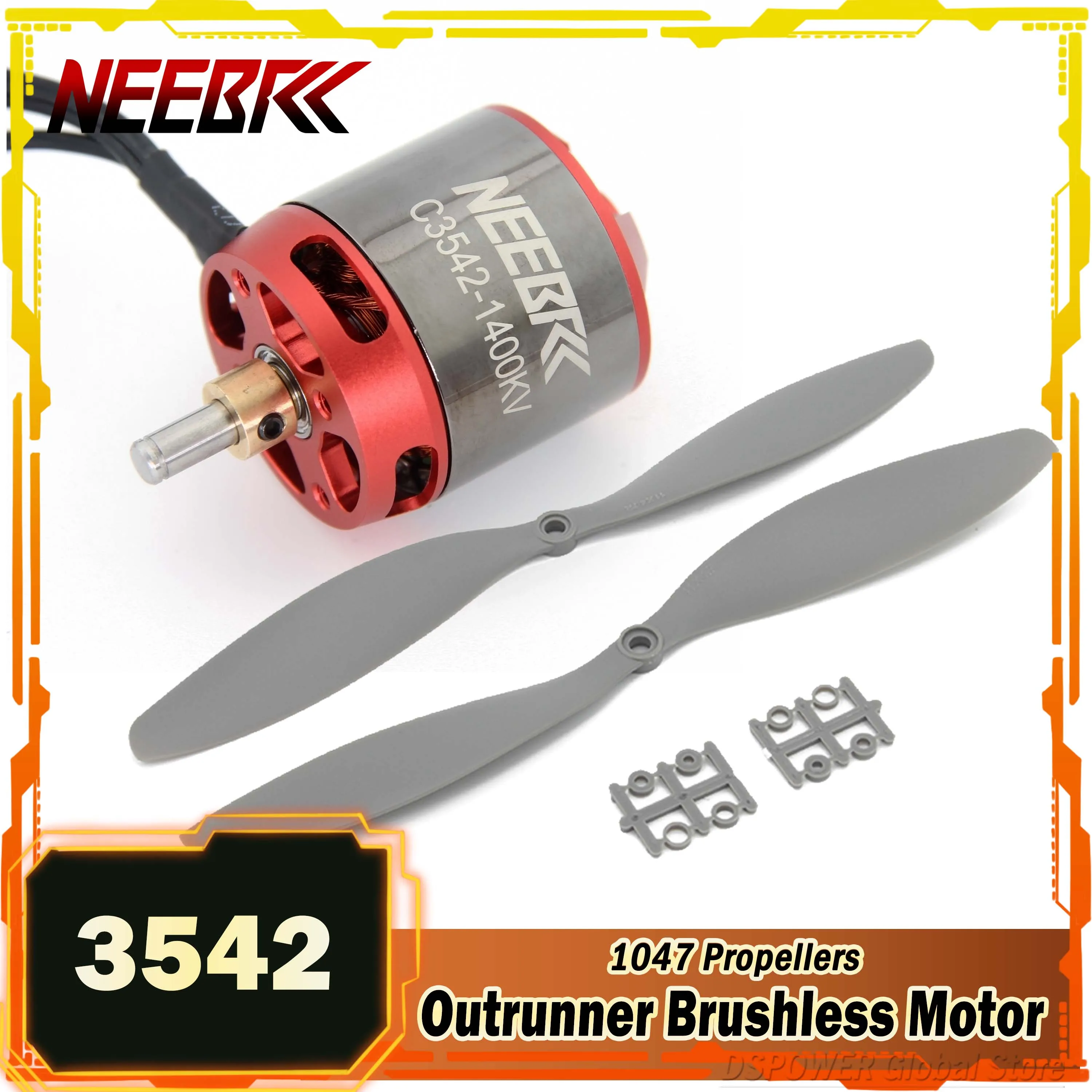 

NEEBRC 3542 920KV 1400KV RC FPV Outrunner Brushless Motor 1147 Propellers CW CCW Blade for Racing Glide Drone Aircraft Warbird