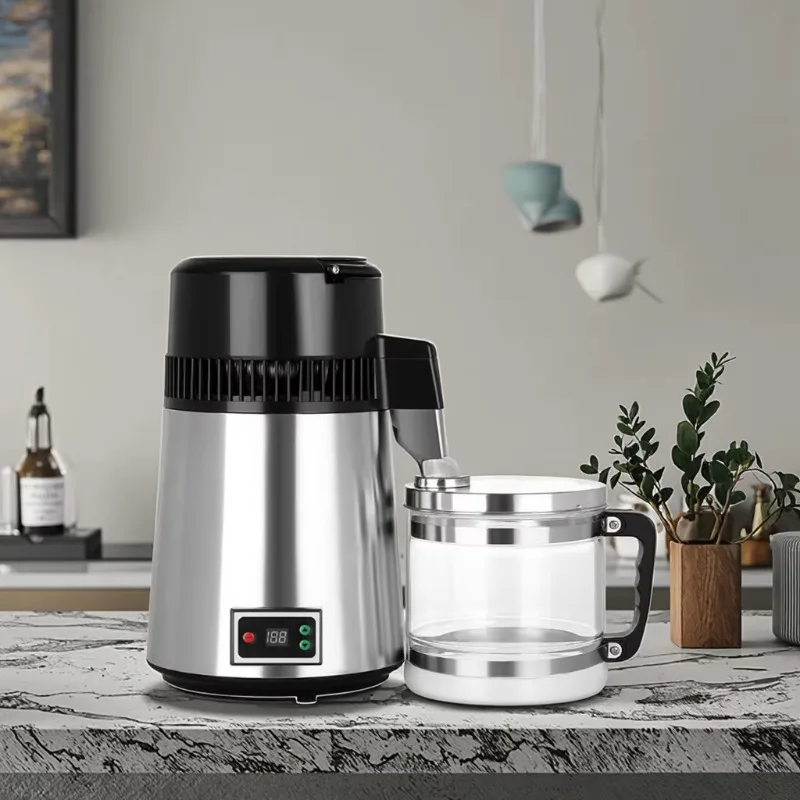 4L Countertop SUS304 Stainless Steel Water Distiller, 750W Household Electric Distillation Machine