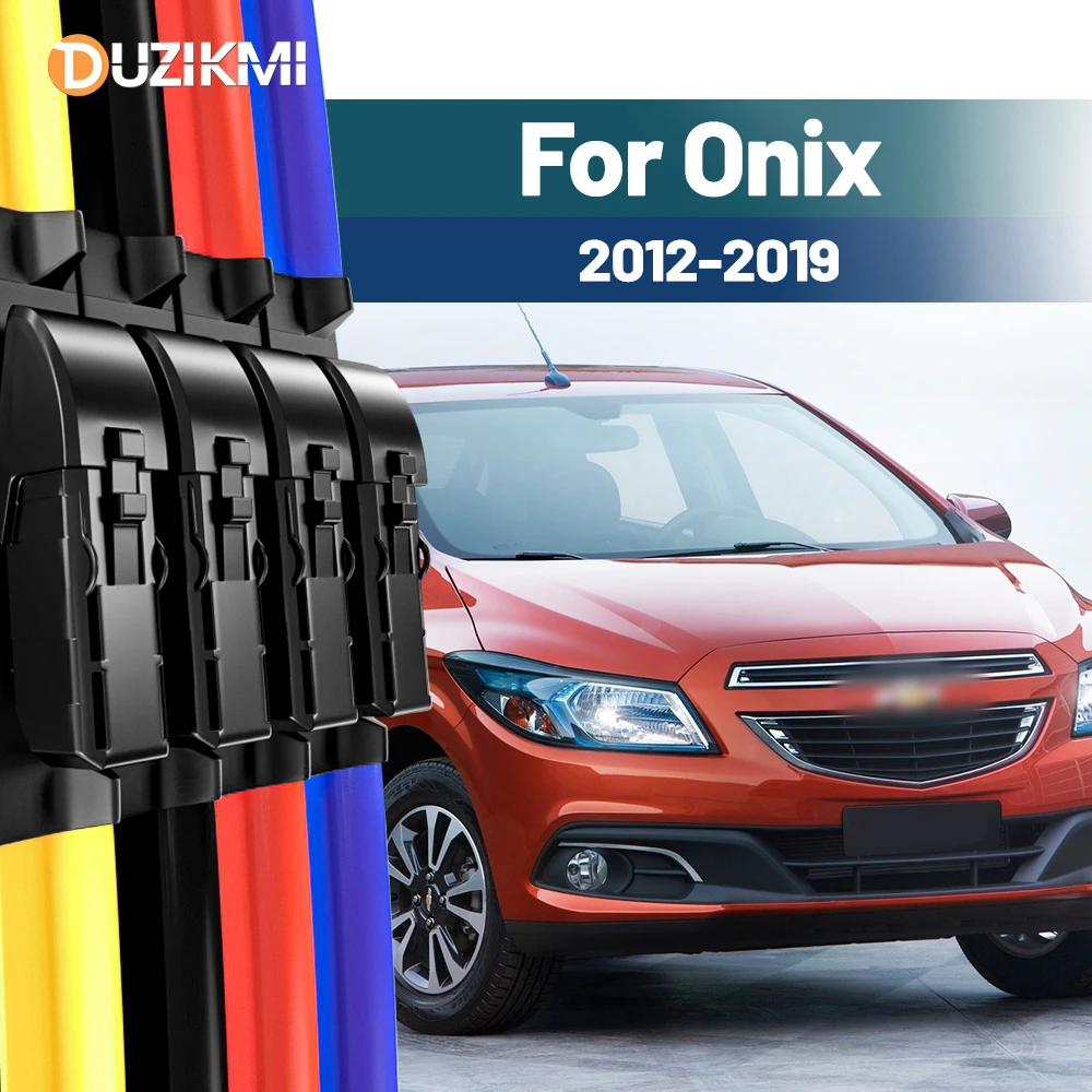 Für Chevrolet Onix 2012–2019 2013 2014 2015 2016 2017 2018 2 Stück Frontscheibe Scheibenwischerblätter Rot Blau