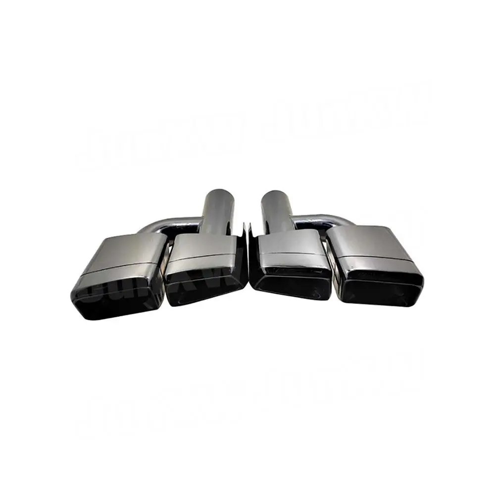 Stainless Steel Rear Bumper Exhaust Tips Muffler Decoration Four Outlet Pipe Tips for Mercedes Benz C E CLS Silver Black