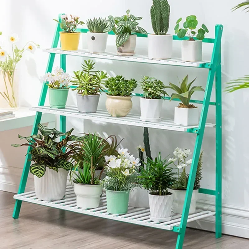 Square Flowers Plant Shelf Outdoor Universal Tiered Floor Plant Shelf Luxury Bamboo Estante Para Plantas Garden Furniture