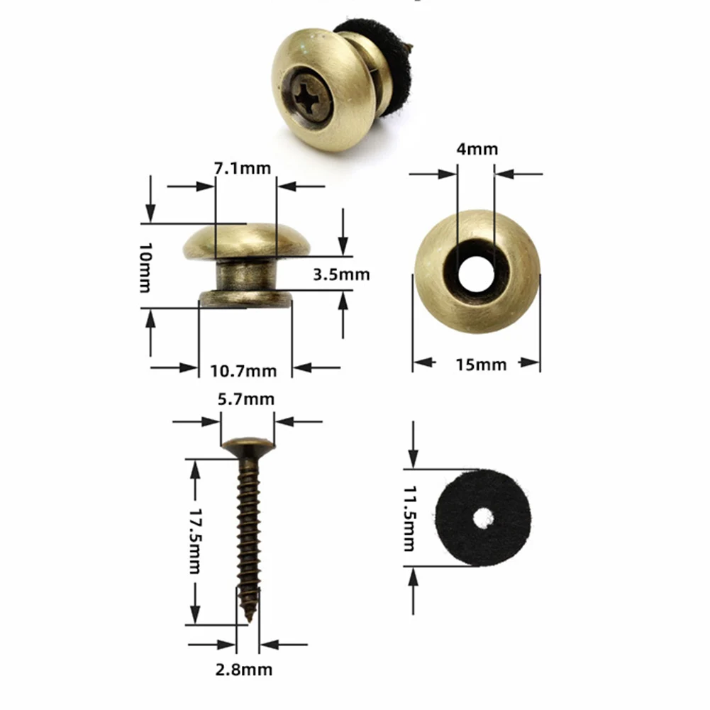 New Guitar Strap Locks Button Locks Guitar Strap Guitar Strap Locks Locks Pins Mushrooms Heads Secure Screw Guitar Accessories