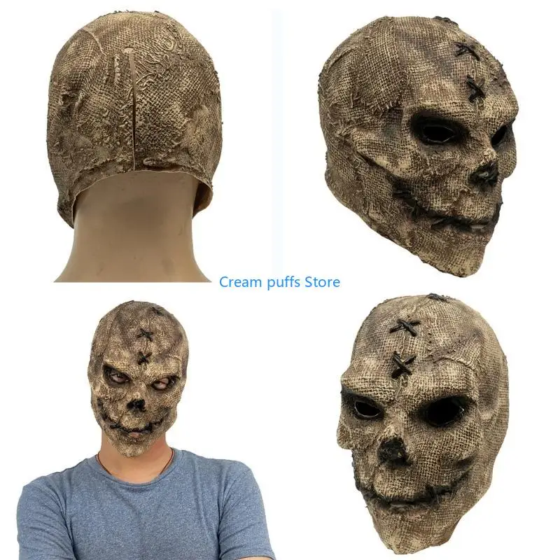 Maschera 50le Halween Maschera scheletro realistico Maschera a testa piena Scheletro Testaggio per cosplay Masquerade Party