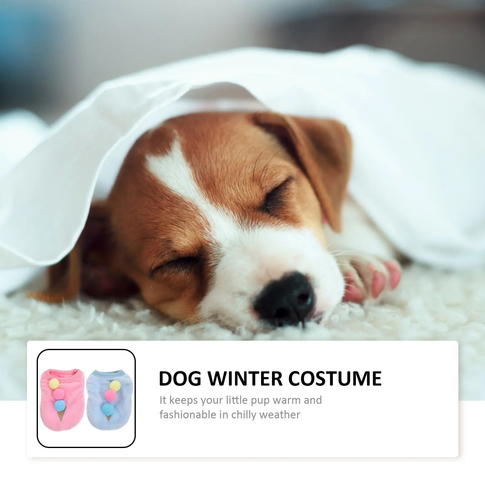 2Pcs Ice Cream Themed Pet Cosplay Costume Breathable Adorable Outfit for Rabbit Dog Chihuahua Ferret Squirrel Mini Cat Party
