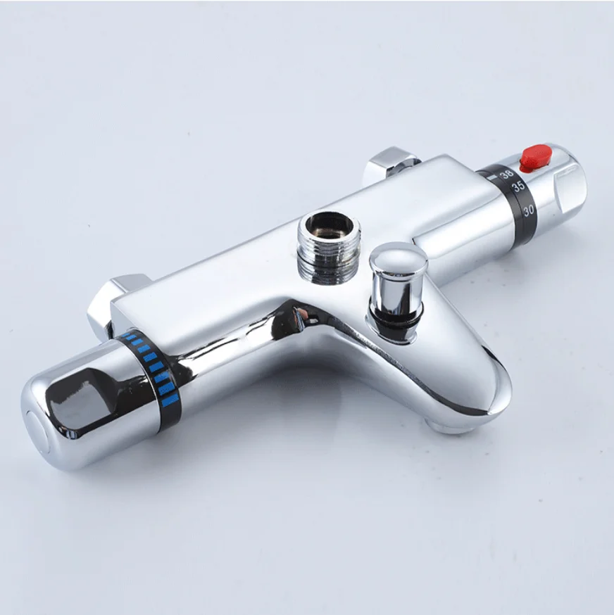 Grifo de ducha con termostato automático, válvula de ducha, carrete termostático, componentes de ducha de baño montados en la pared