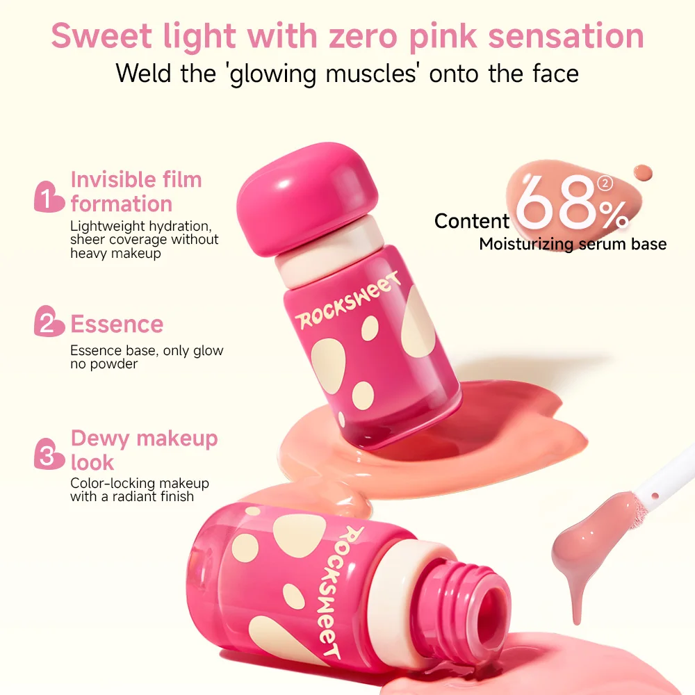 أحمر الخدود السائل روك سويت روج حيوية أحمر الخدود الوردي اشراق لون ممتلئ للوجه منتج التجميل الأكثر مبيعًا #2