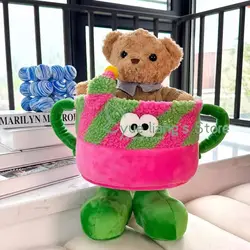 Cartoon Bigfoot Ya Little Monster Storage Basket Miscellaneous Snacks Sorting Home Dopamine Lamb Velvet Cute Sorting Basket